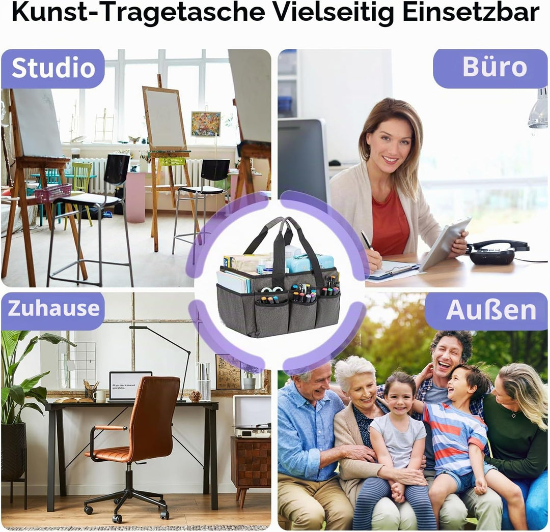 JOSIVIKY Basteltasche, Kunst-Organizer, Tragetasche, Reinigungsbedarf, Auto-Organizer für Werkzeugbe