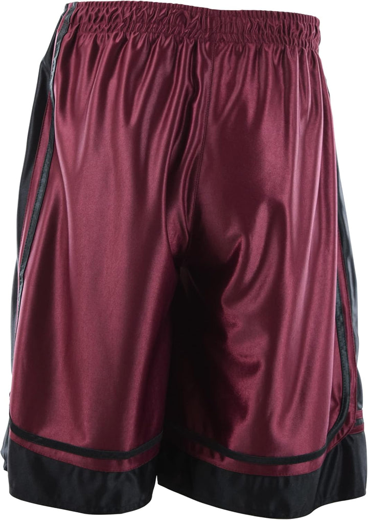 Herren-Basketball-Shorts mit Reissverschlusstaschen 3XL 609-burgunderrot, 3XL 609-burgunderrot