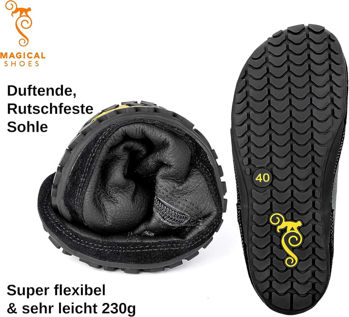 Magical Shoes Barfussschuhe gefüttert für Damen &amp; Herren, Schnürstiefel, Stiefel Winter, minimalisti