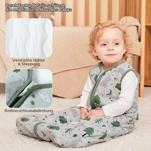 Yoofoss Baby Schlafsack Winter 100% Baumwolle 2.5 TOG Warm Baby Winterschlafsack Herbst Weich Babysc