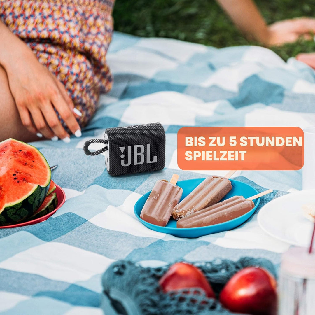 JBL Go 3: Tragbarer Lautsprecher mit Bluetooth, eingebauter Akku, wasserdicht und staubdicht - Squad