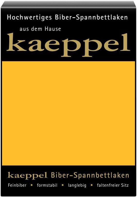 Kaeppel Biber Bettlaken Betttuch 180-200x200 cm Spannbettlaken 14 Farben Uni Öko, Farbe:Gelb 200 cm