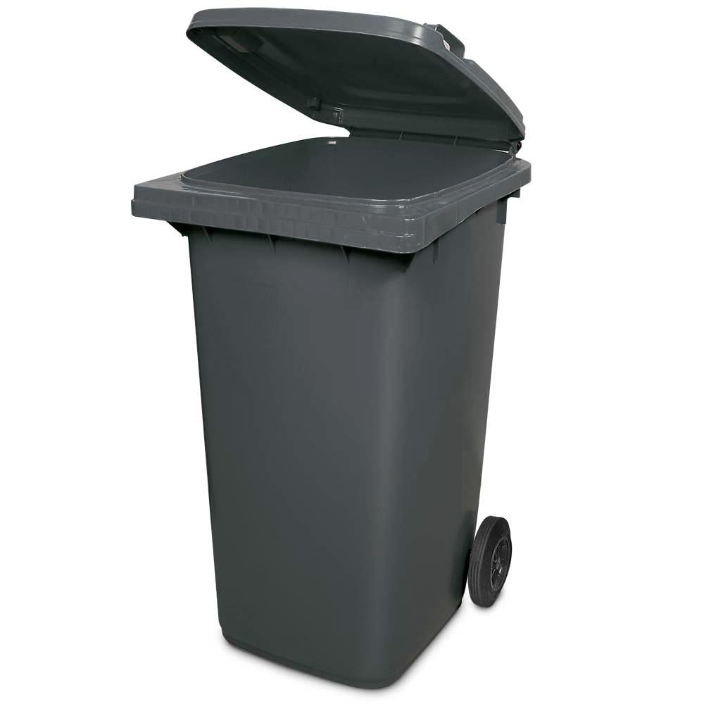 BRB 240 Liter MGB, Mülltonne Abfalltonne, grau mit farbigem Deckel (grau/grau), grau/grau