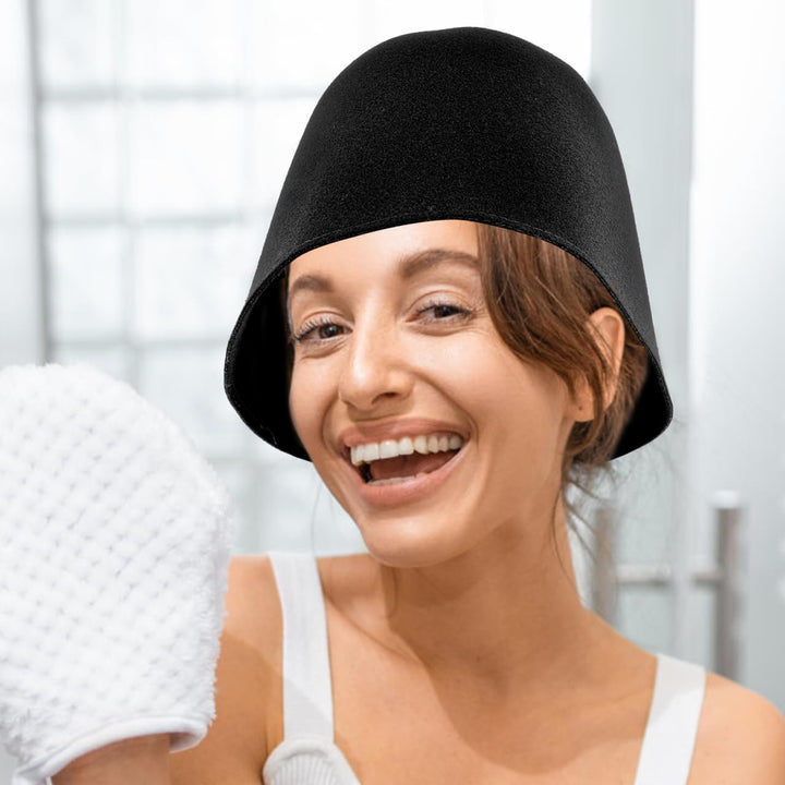 Sosoport Felt Sauna Hut Für Damen Und Herren Atmungsaktive Wasserabsorbierende Saunamütze Filz Für S
