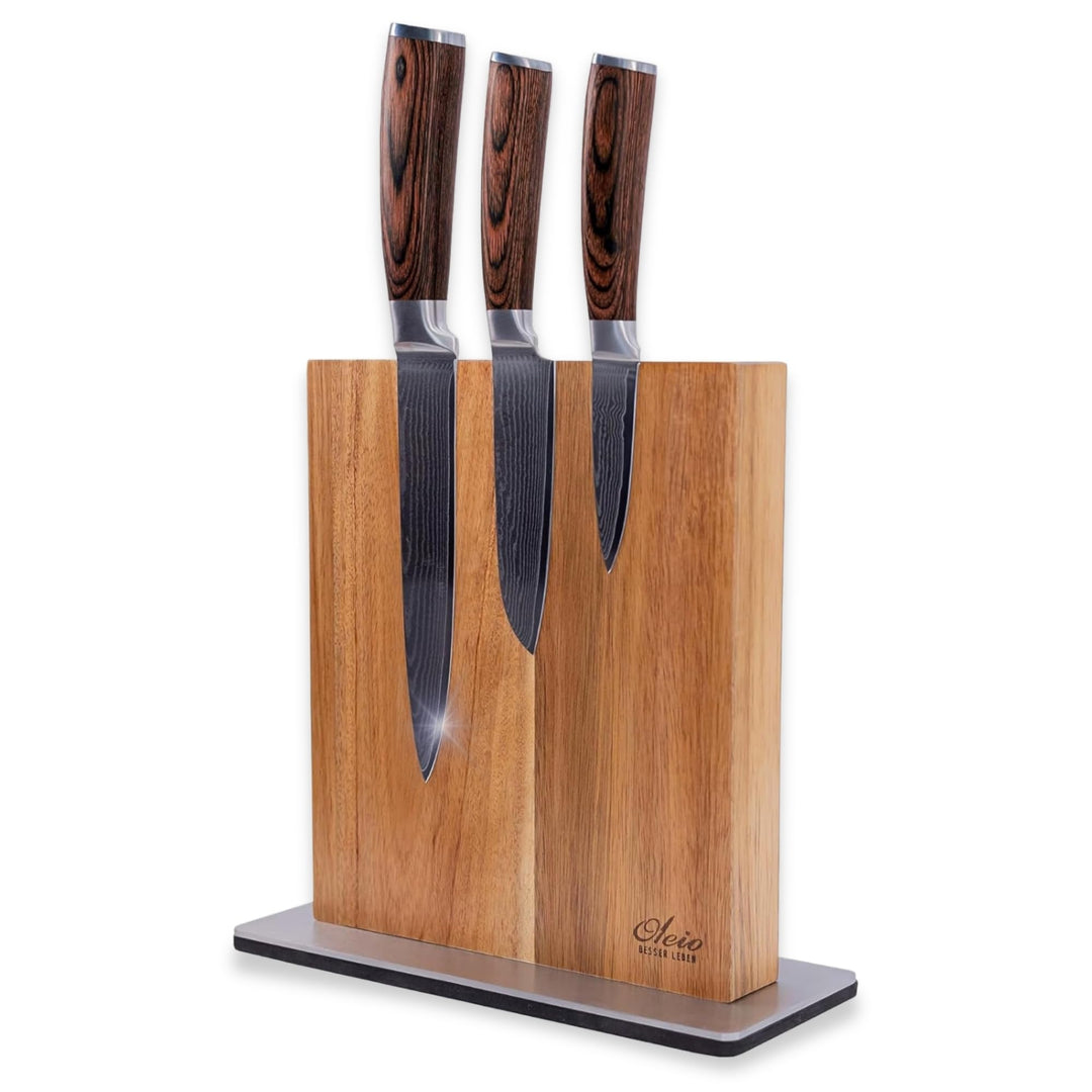 Wakoli 3er Damastmesser-Set mit Klingen von 8,50cm bis 17,00cm extrem scharf aus 67 Lagen I Profi Kü