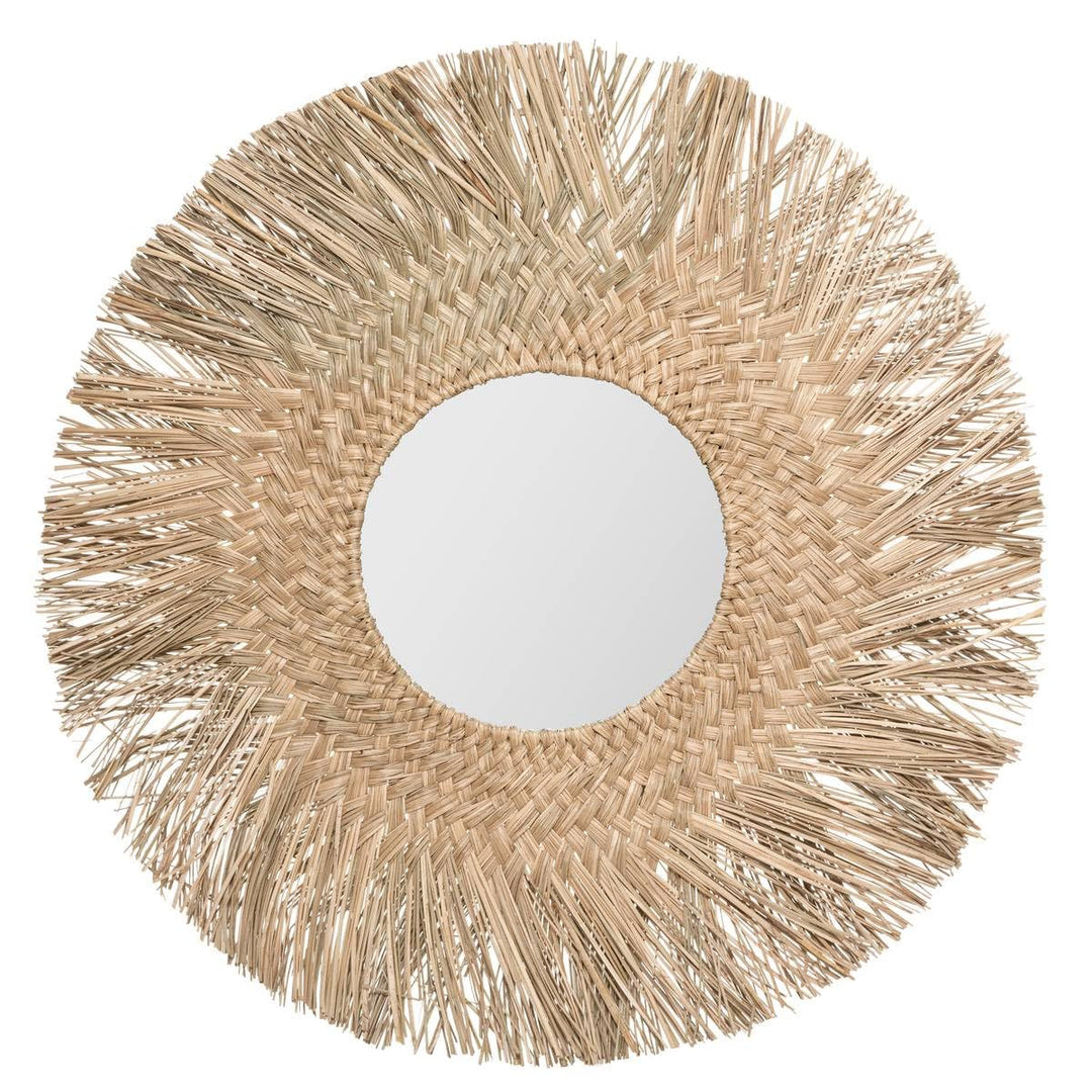 Spiegel Ael - Schilfrohr D. 80 cm - Beige - Atmosphera créateur d'intérieur