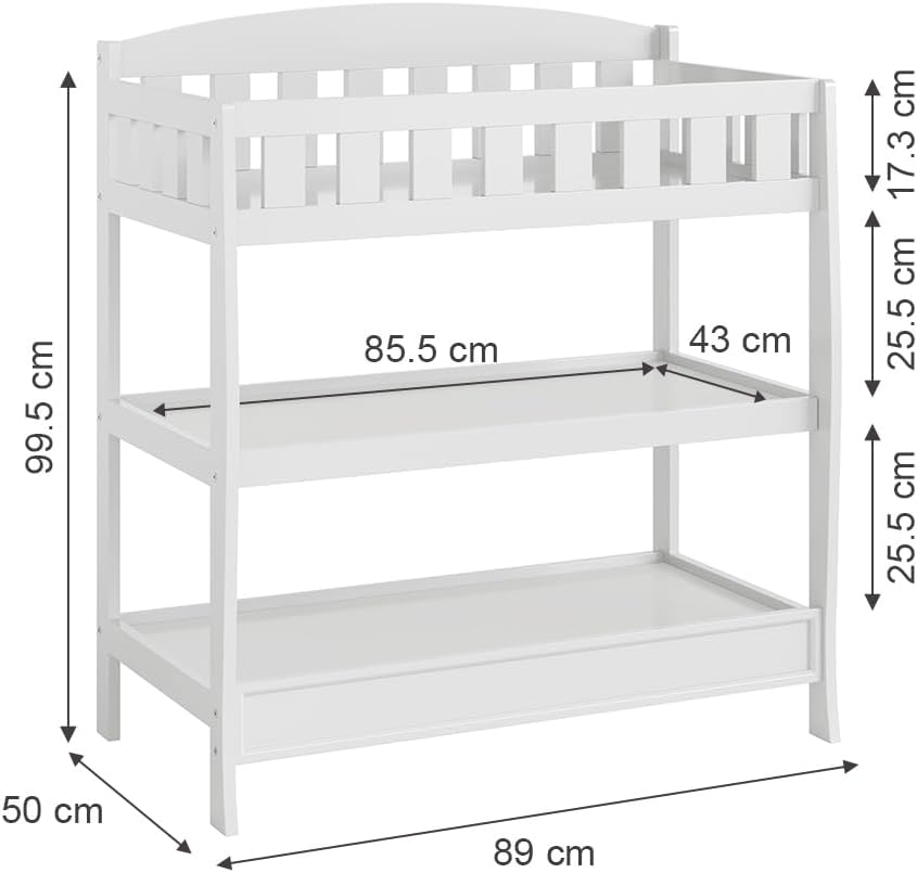 Vicco Wickeltisch Nesty, Weiss, 89 x 99.5 cm, als Aufsatz für Standard-Kommoden verwendbar