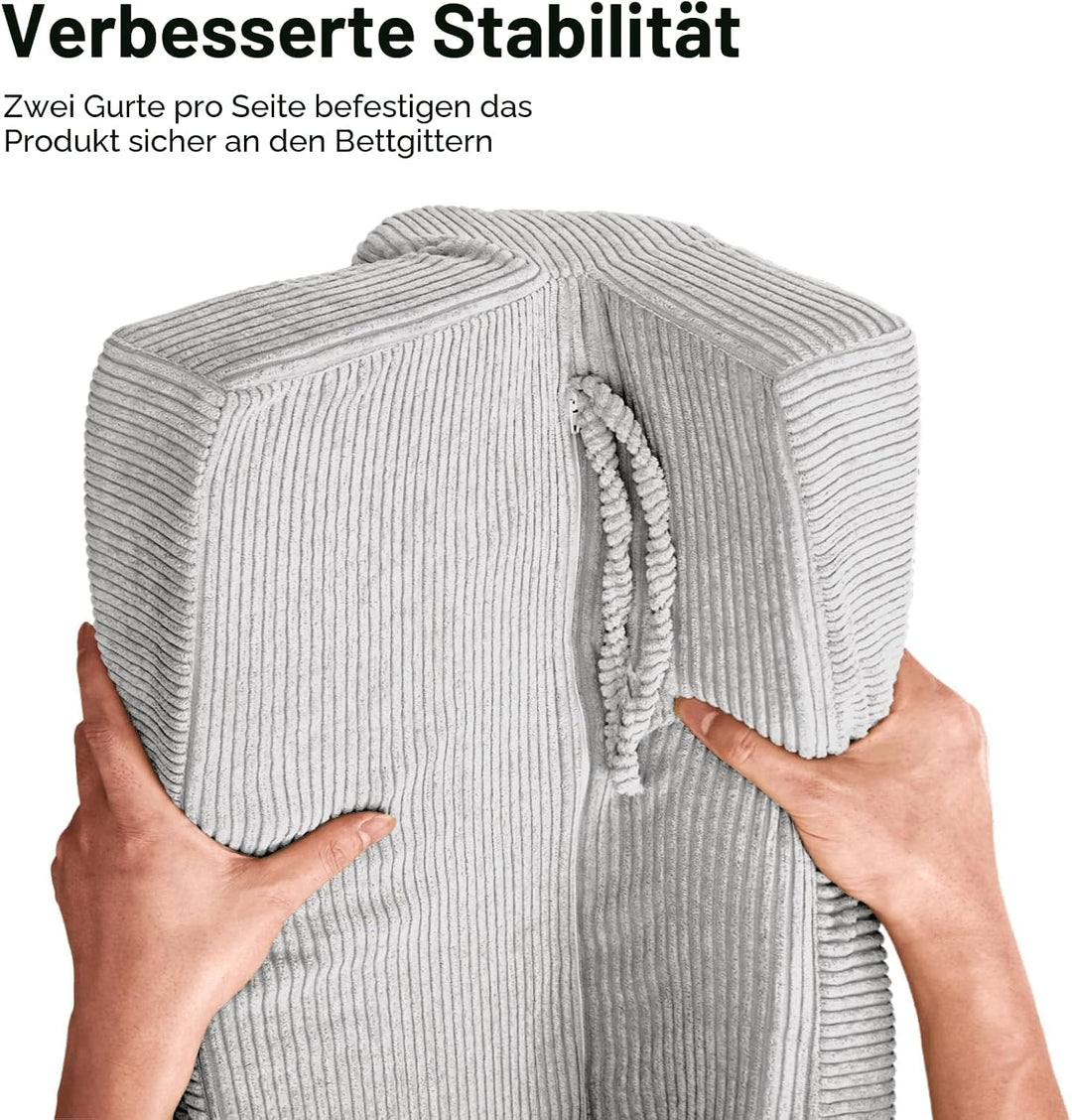 AEOCOO Tragbares Bettgitter für Kleinkinder, Nestchen für Kleinkinder, Bettgitter mit waschbarem Bez