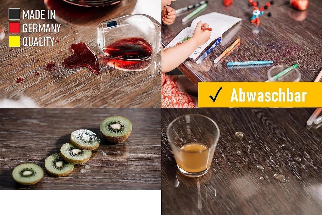 Ertex Tischfolie transparent 2,2mm mit abgeschrägter Kante/Tischschutz transparent versch. Grössen u