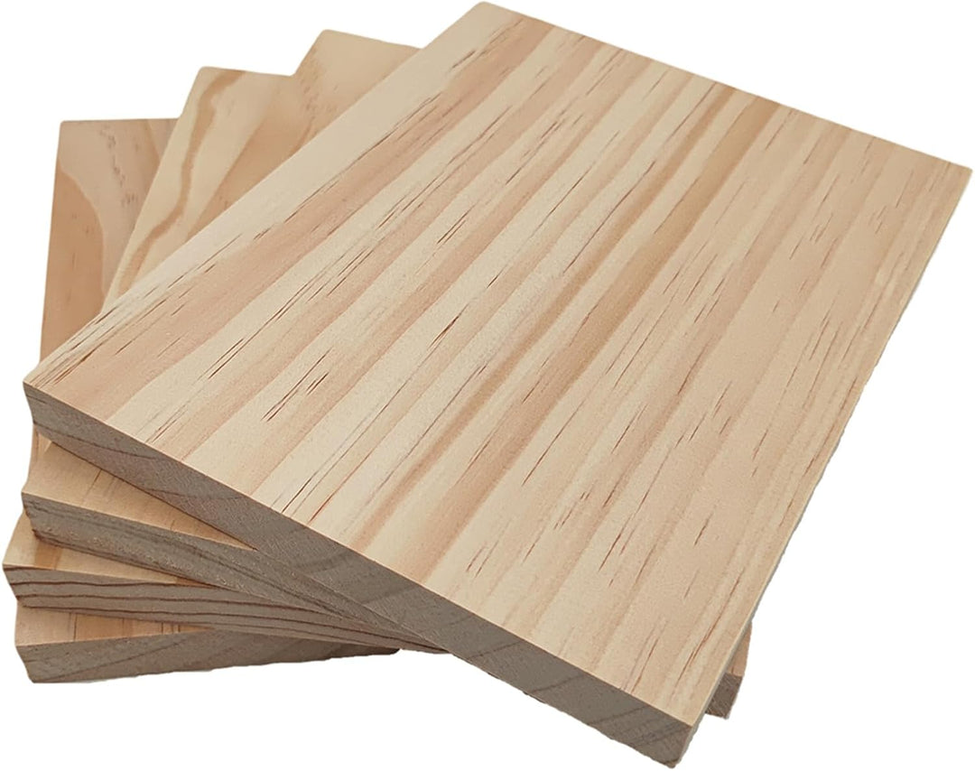 4 Stk. Unfertige Holzblöcke zum Basteln, 20x15x1,5 cm Rechteckige Holzbretter Leere Schnitzblöcke zu