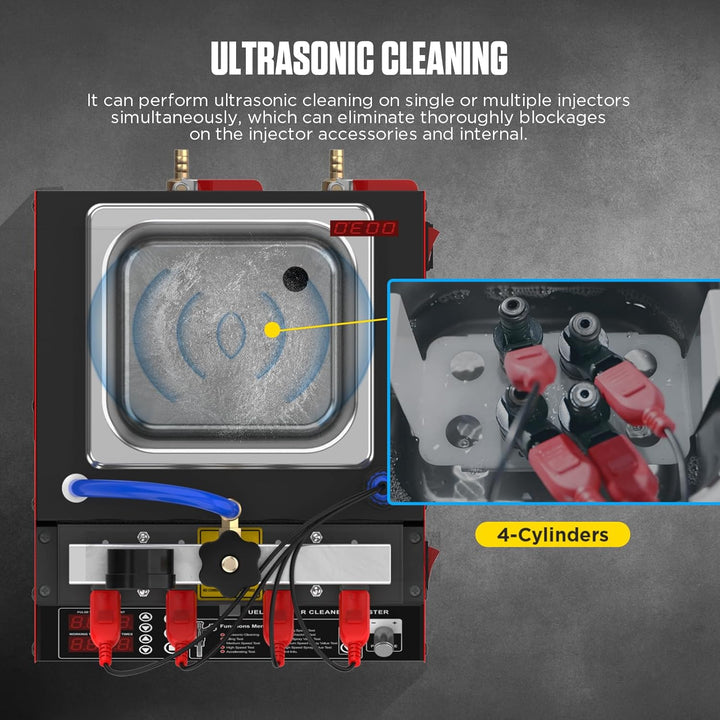 Einspritzdüsen Tester, CT160 beheizter Einspritzdüsenreiniger-Tester,4-Zylinder-Einspritzdüsenreinig