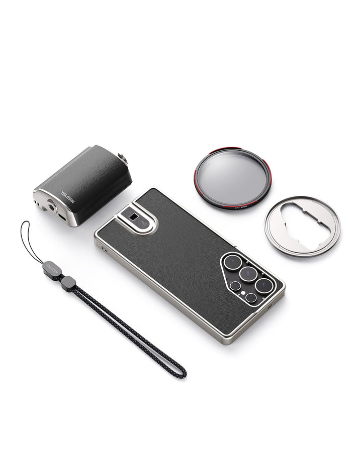 TELESIN Fun Shot Mastergrip Smartphone Kameragriff Fotografie Set (Griff + Smartphone Hülle + 67mm C