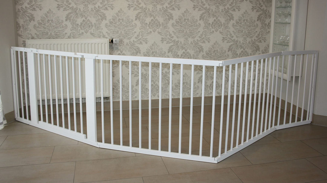 Schutzgitter Absperrgitter Türgitter Treppenschutzgitter V 117 bis 363 cm Weiss (357cm), 357cm