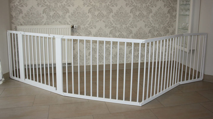 Schutzgitter Absperrgitter Türgitter Treppenschutzgitter V 117 bis 363 cm Weiss (357cm), 357cm