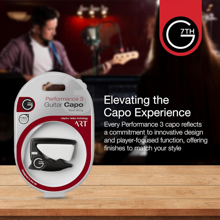 G7th 6635813 Performance 3 Capo mit ART (Steel String Satin Black), 63 g/2,2 Unzen. Unauffällig und