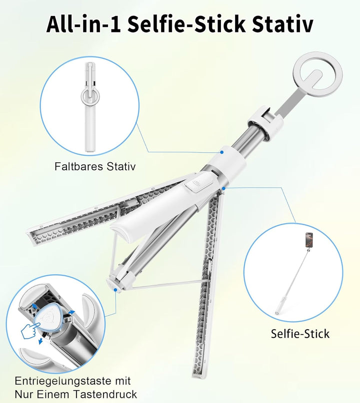 TONEOF 173cm Magnetisches Selfie Stick Stativ, Stark Magnetischer Aluminium Halter für Magsafe-Handy