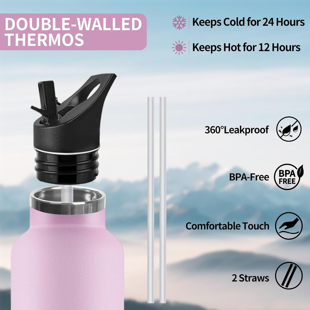 Trinkflasche, 750 ML BPA-Frei, Thermosflasche, Auslaufsichere Isolierflasche Doppelwandig, Wasserfla