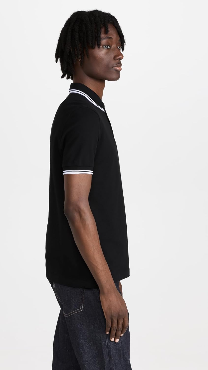 Fred Perry Herren Kurzarm Shirt, Schwarz
