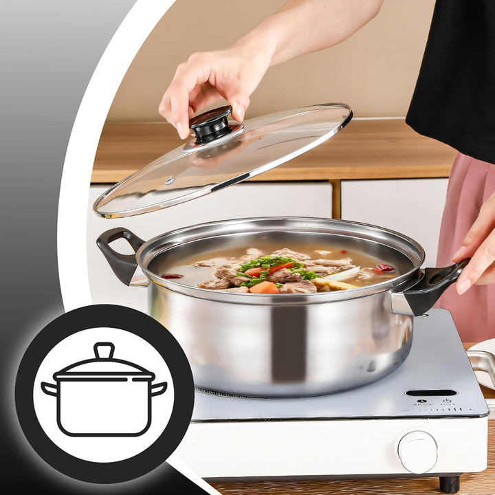 Retoo Topf und Pfannenset Induktion 11-teilig Kochtopf Set mit Glasdeckel, Wasserkocher, Topfset Ede