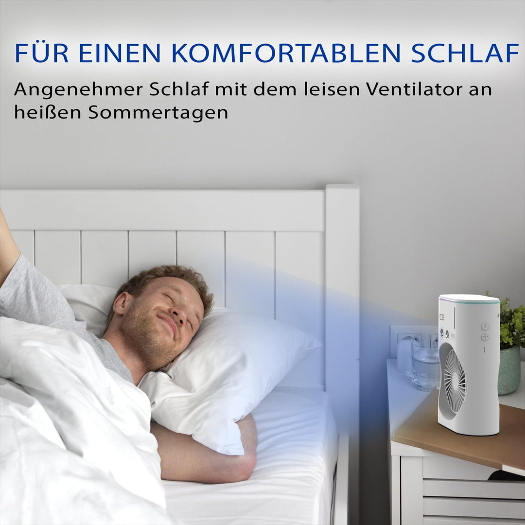 İnca Tischventilator mit Wasserkühlung & Sprühnebel IMF-10B USB Akku Ventilator tragbar & leise mit