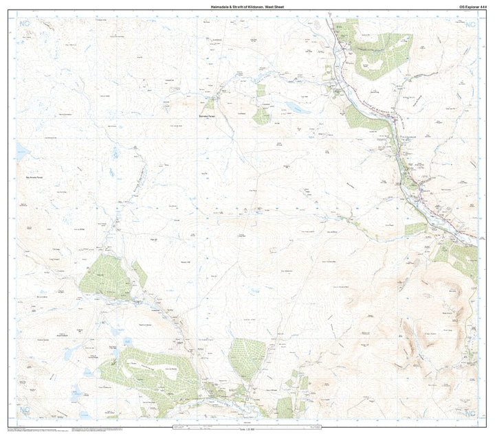 Helmsdale and Strath of Kildonan (OS Explorer Map, Band 444), Karte