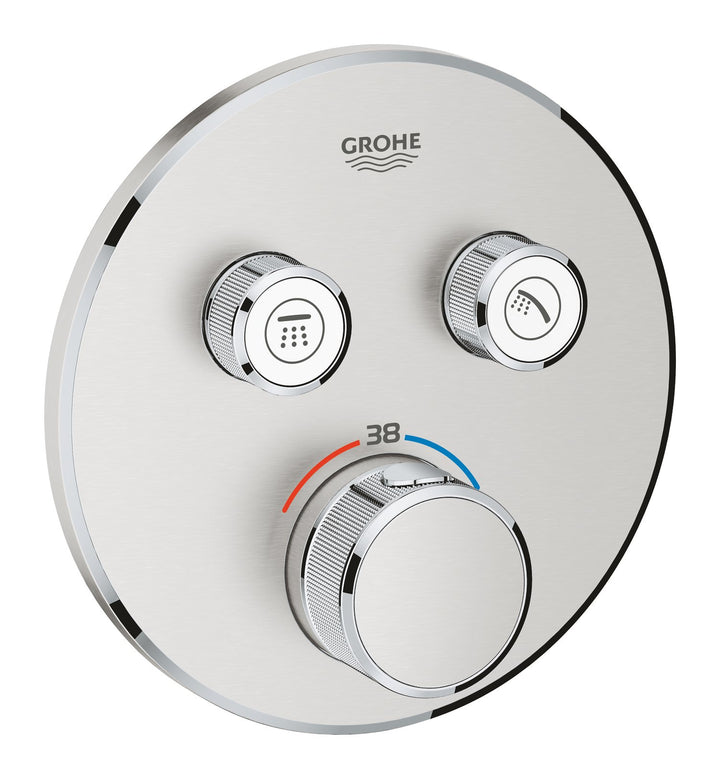 GROHE Grohtherm Smartcontrol - Thermostat (mit 2 Absperrventilen, Sicherheitssperre bei 38°C, langle