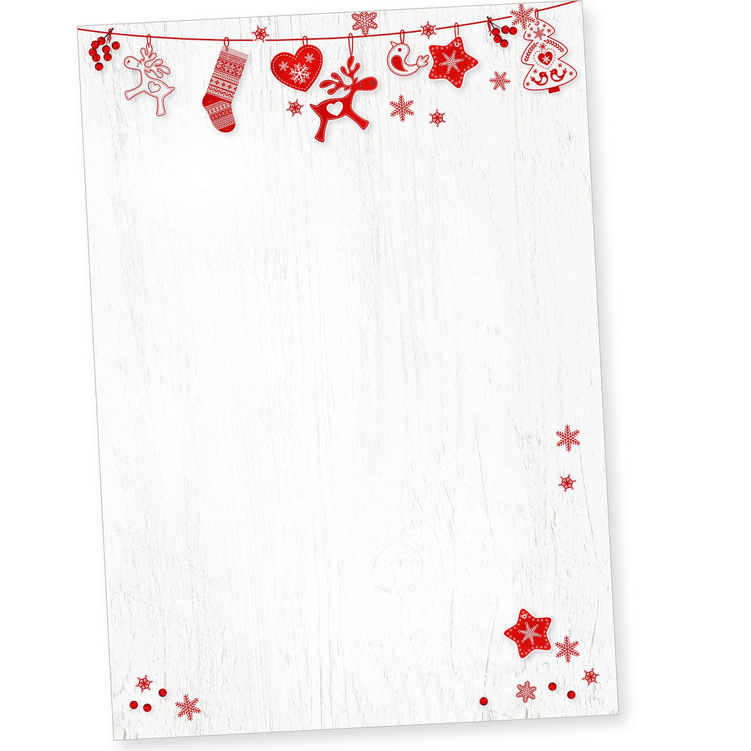 Julfest 500 Blatt Briefpapier Weihnachten A4, Weihnachtsbriefpapier geschäftlich, 500 Blatt