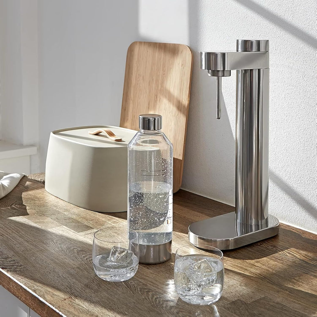 Stelton Brus Wassersprudler Flasche Steel