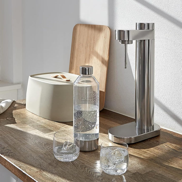 Stelton Brus Wassersprudler Flasche Steel