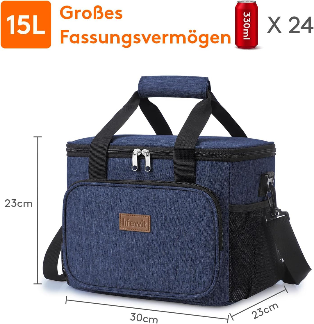 Lifewit Kühltasche 15L, Lunch Tasche Faltbar, Lunch Bag für Herren und Damen, Isolierte Tasche mit R