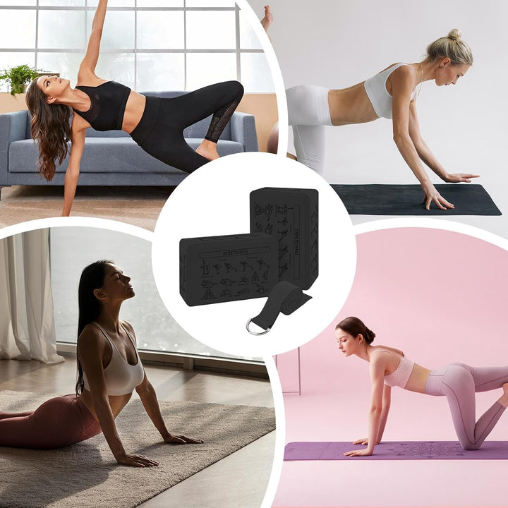 Schaumstoff-Yoga-Blöcke – Set mit hoher Dichte, leichte, weiche und rutschfeste Stützblöcke, verbess