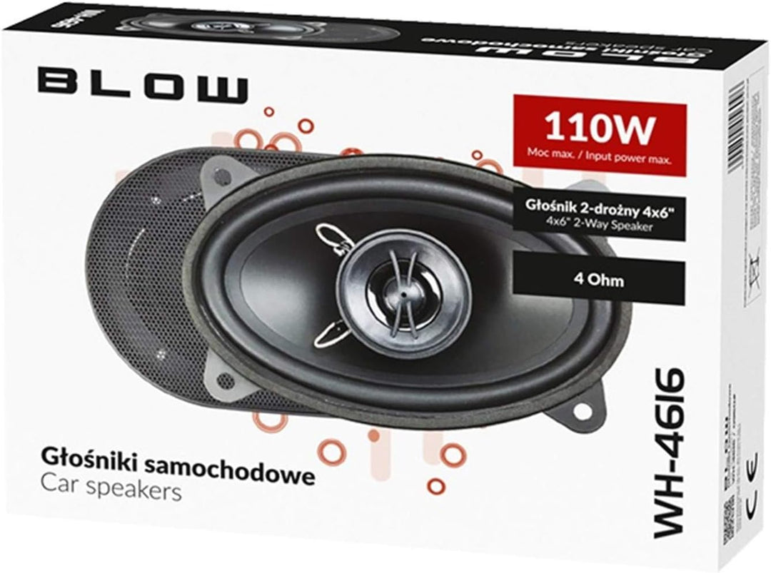Blow WH-4616 4x6 2-Wege Auto Lautsprecher Paar Car Hi Fi Set Boxen Aufbaulautsprecher KFZ