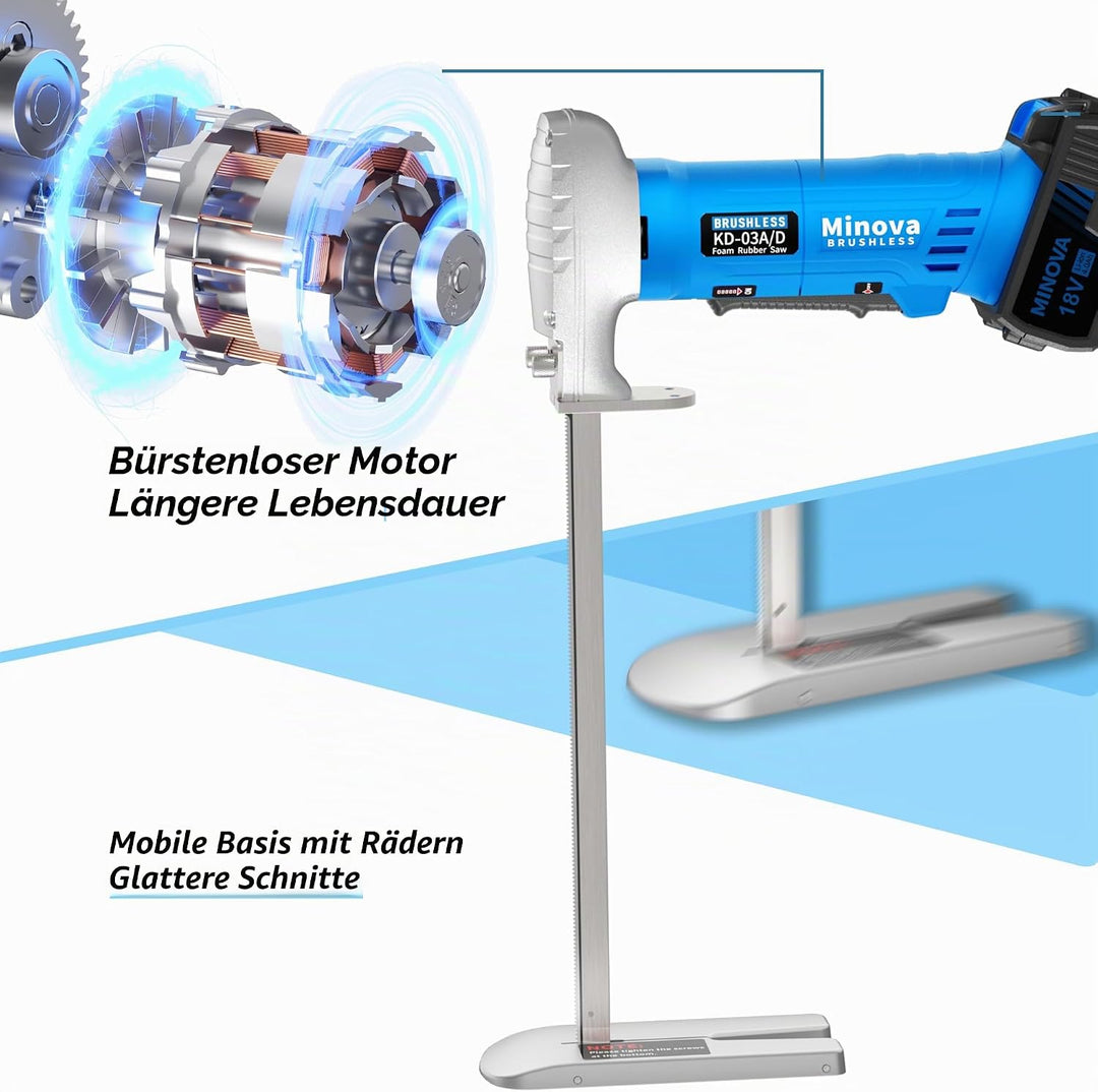 MINOVA Schaumgummisäge Schaumstoffsäge 30 cm Gleichstrome (DC) Kit, Schneiden aller Dichten von Scha