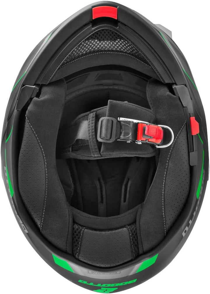 Bogotto V271 Delta Klapphelm schwarz/grün XS, schwarz/grün XS