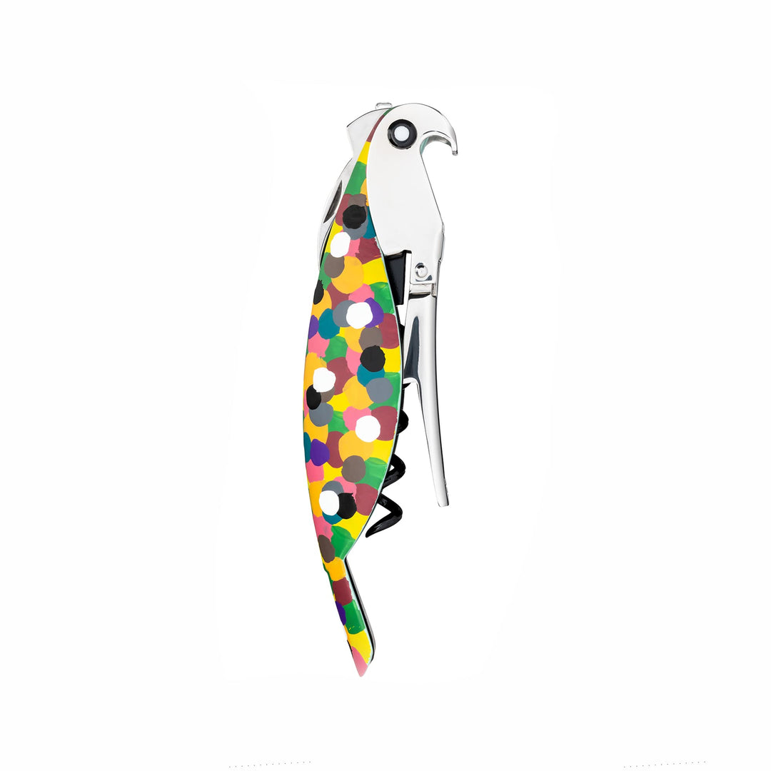 Alessi "Parrot" Sommelier-Korkenzieher aus Gussaluminium und PC. Handdekoriert, "Proust". Licensed b