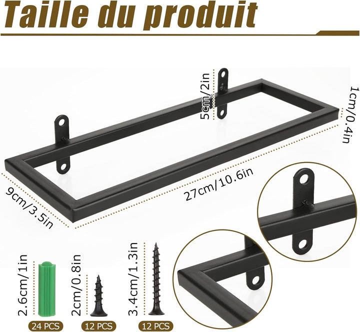 MIVIDE 6 Stück Weinregal Metall Schwarz Wandmontage, Flaschenhalter Wand, Hängend für Alle Arten von