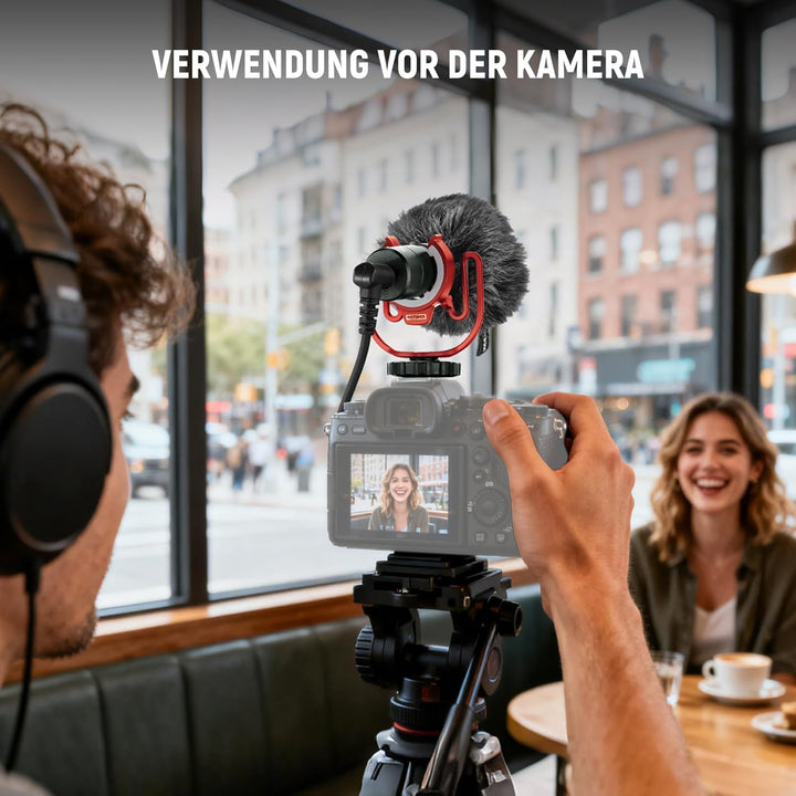 NEEWER Plug & Play Vlog Mikrofon 20–20kHz Mini Supernieren Mic mit 3,5mm TRS USB C OTG Kabel Stossha