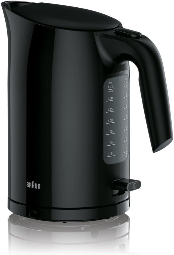 Braun WK 3110 BK Wasserkocher | Füllmenge 1,7 l | 3.000 Watt | Schnellkochsystem & Toaster | Doppels