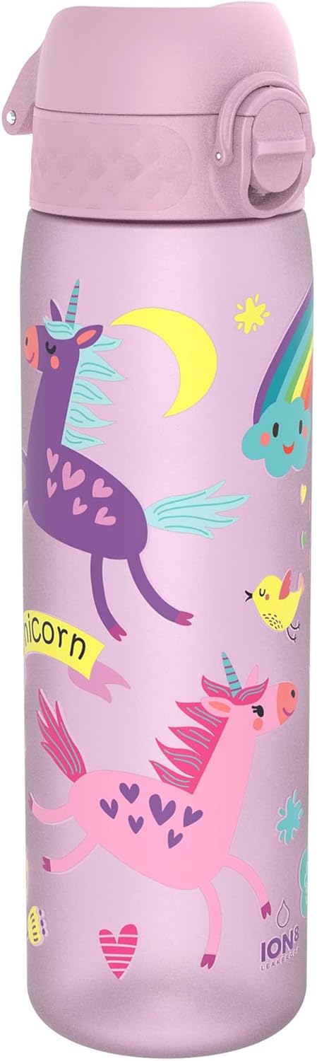 Ion8 Trinkflasche, 500 ml, Auslaufsicher, Einhandöffnung, Sichere Verriegelung, Spülmaschinenfest, B