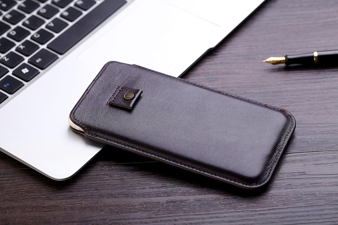 Cronus &amp; Rhea® | Luxus Smartphone Tasche mit Zugband aus exklusivem Leder (Athena) | Hülle - Etui -