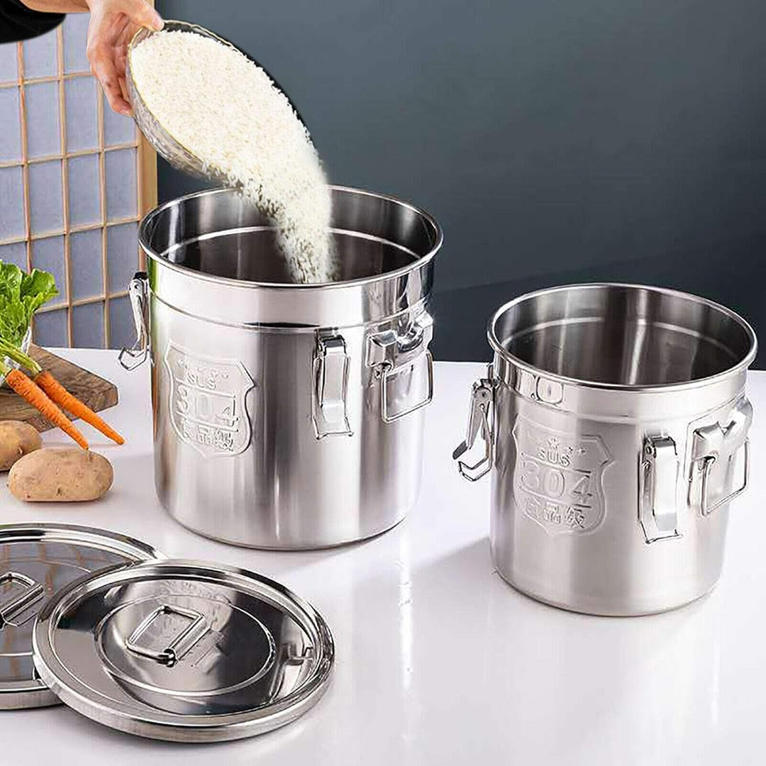 kangten Getreidebehälter, 6/12 L Edelstahl Mehlbehälter Kücheneimer mit Deckel Küche Aufbewahrungsei