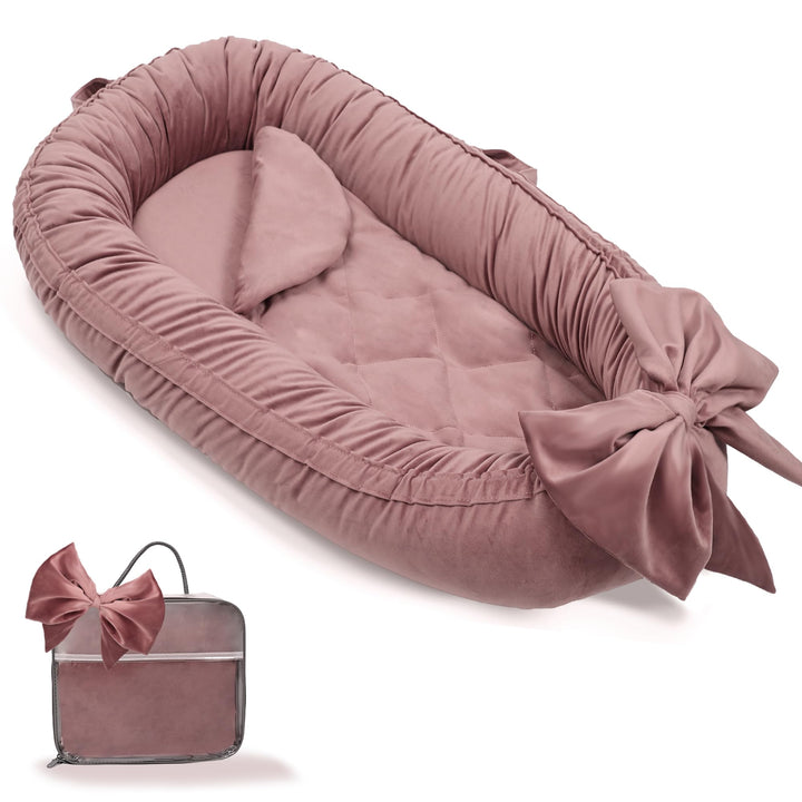 EAQ Babynest Nestchen Baby Weiches Atmungsaktives Babybett für Neugeborene Geschenk Baby Erstausstat