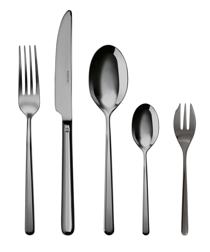 Rosenthal Sambonet - Linear PVD - Besteckset, Beteck, Essbesteck - Farbe: Schwarz - 30-teilig - Spül