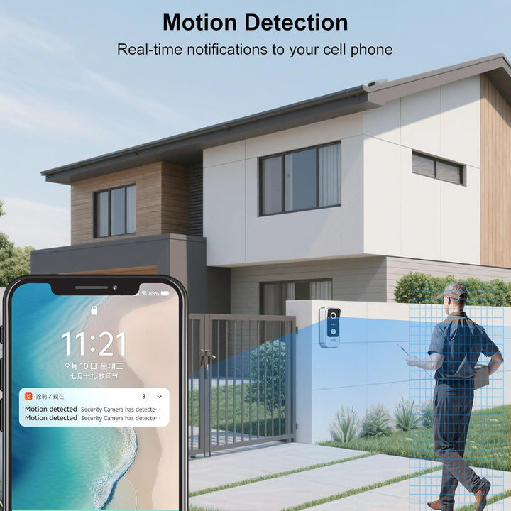 1080P HD WLAN Video Türsprechanlage Intercom System 2 Draht, IR Nachtsicht Video Türglocke Kamera mi