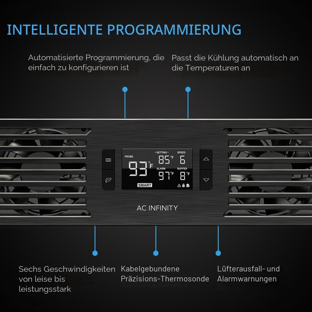 AC Infinity CLOUDPLATE T7-N, Rack-Mount Fan Panel 2U, Ansaugluft, für Kühlung AV, Heimkino, Netzwerk
