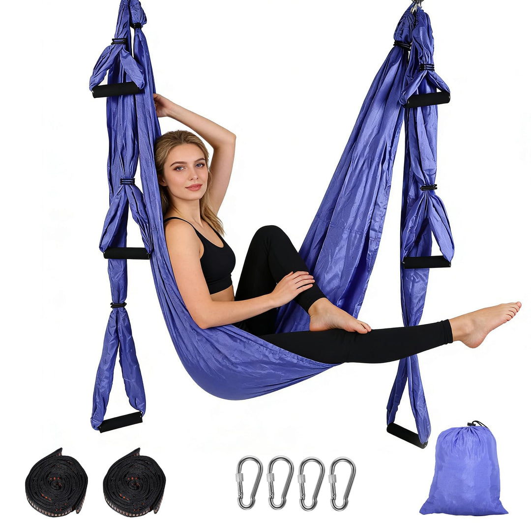 Aerial Yoga-Hängematte mit 6 Griffen, geeignet für Studios und Zuhause, Hängemattenschaukel-Set für