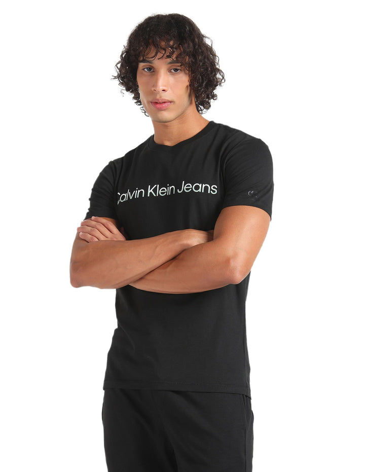 Calvin Klein Herren Kurzarm Strickoberteile XL Grosse Grössen Schwarz (Ck Black), XL Grosse Grössen