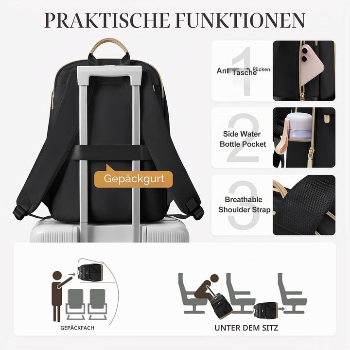 VNINE Rucksack Damen,16Zoll Laptop Schulrucksack Teenager,Travel Backpack Women Elegant Uni, Tagesru