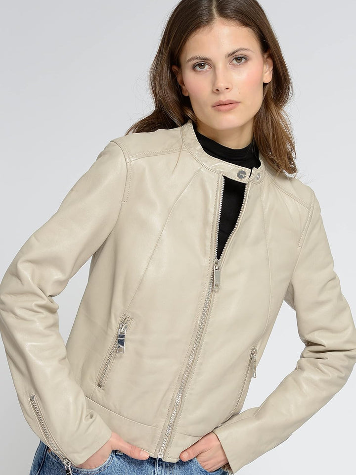 MAZE Damen Lederjacke Grenada XL greige, XL greige