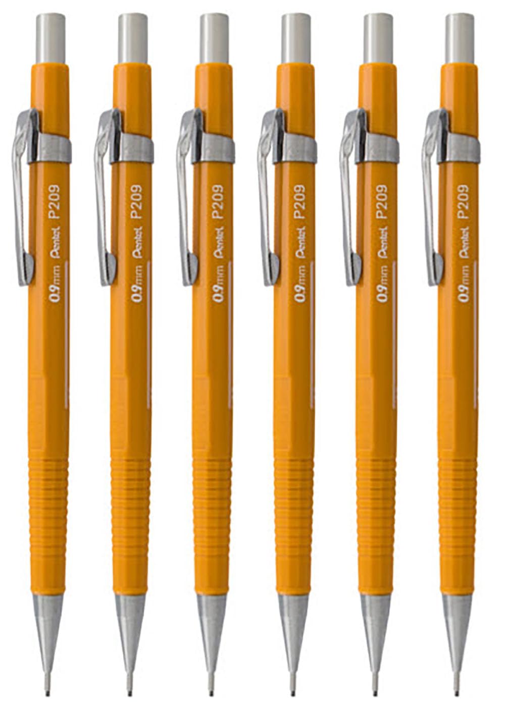 Pentel P209-G P209-G Druckbleistift, 0,9 mm, Gelb, nachfüllbar, P200 Serie 1 0,9 mm (P209) Gelb, 1 0